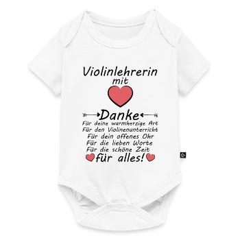 Violinlehrerin Danke Dankschön sagen zum Abschied - Baby Premium Kurzarmbody - Weiß - Vorne