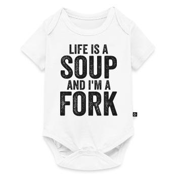Life Is A Soup And I'm A Fork Tees | Funny - Body à manches courtes Premium Bébé - blanc - Devant