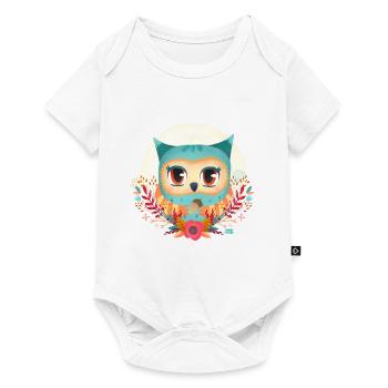 Chouette couleur d'automne - Body à manches courtes Premium Bébé - blanc - Devant