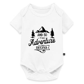 Adventure begins - adventure mountains travel gift - Baby Premium short-sleeve bodysuit - white - Front