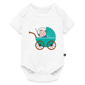 Kinderwagen / Buggy / Baby - Baby Premium Kurzarmbody - Weiß - Vorne