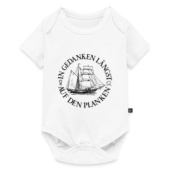 Segelschiff mit Seglerspruch - Baby Premium Kurzarmbody - Weiß - Vorne