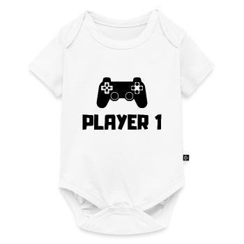 Player 1 Player 2, 3 cadeau papa père fils fille - Body à manches courtes Premium Bébé - blanc - Devant