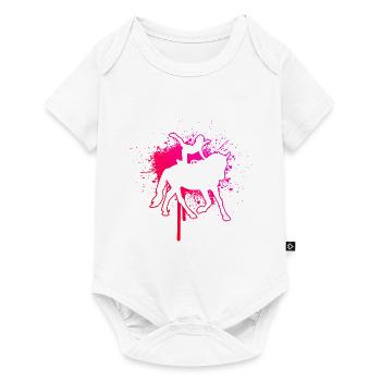 Herren Pferdegymnastik Balanceübungen - Baby Premium Kurzarmbody - Weiß - Vorne
