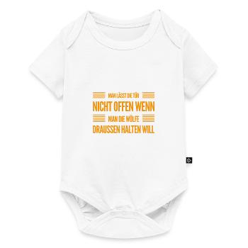 halte die Wölfe draußen - Baby Premium Kurzarmbody - Weiß - Vorne