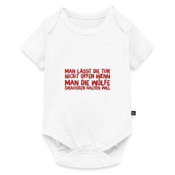 immer schön die Tür schließen - Baby Premium Kurzarmbody - Weiß - Vorne