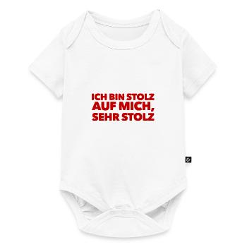 voller Zufriedenheit - Baby Premium Kurzarmbody - Weiß - Vorne