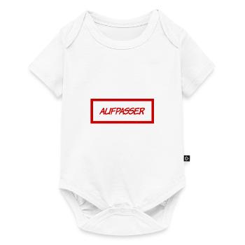 vor dir steht ein Beschützer - Baby Premium Kurzarmbody - Weiß - Vorne