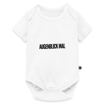 warte kurz - Baby Premium Kurzarmbody - Weiß - Vorne