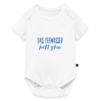 das Teewasser kocht schon - Baby Premium Kurzarmbody - Weiß - Vorne