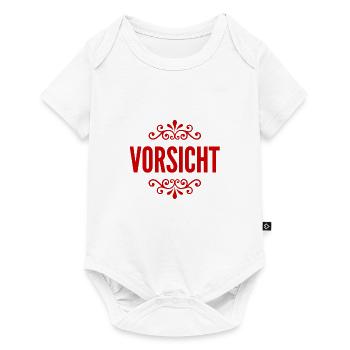 sei vorsichtig - Baby Premium Kurzarmbody - Weiß - Vorne
