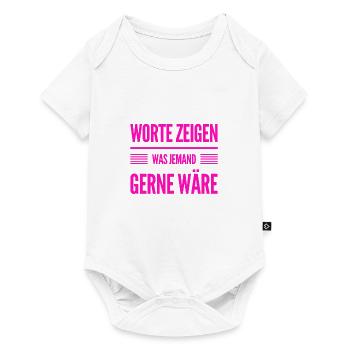 was Worte zeigen - Baby Premium Kurzarmbody - Weiß - Vorne