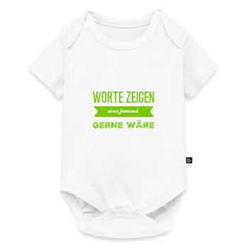 Worte sind unwichtig - Baby Premium Kurzarmbody - Weiß - Vorne