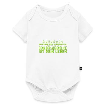 genieße den Moment - Baby Premium Kurzarmbody - Weiß - Vorne