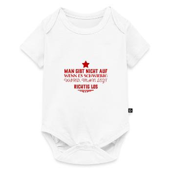aufgeben war gestern - Baby Premium Kurzarmbody - Weiß - Vorne