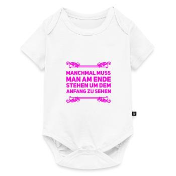 kannst du den Anfang sehen? - Baby Premium Kurzarmbody - Weiß - Vorne