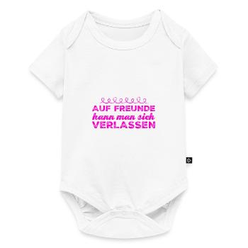 auf Freunde kann man sich verlassen - Baby Premium Kurzarmbody - Weiß - Vorne