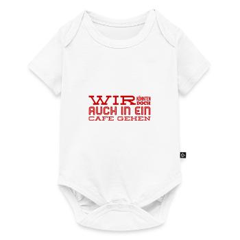 Kaffee trinken gehen - Baby Premium Kurzarmbody - Weiß - Vorne