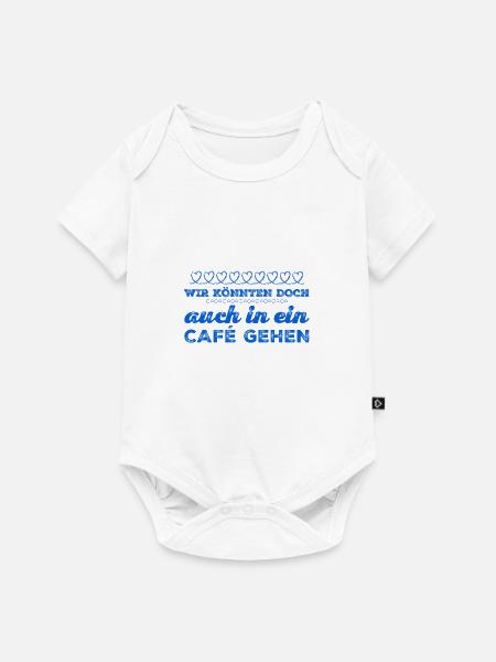 ab ins Cafe - Baby Premium Kurzarmbody - Weiß