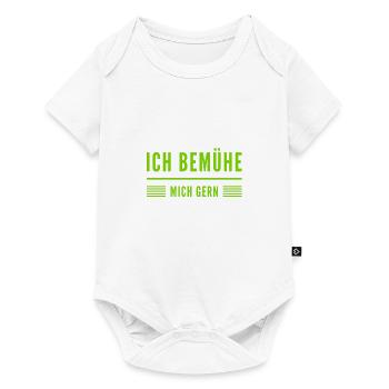 ich strenge mich richtig an - Baby Premium Kurzarmbody - Weiß - Vorne
