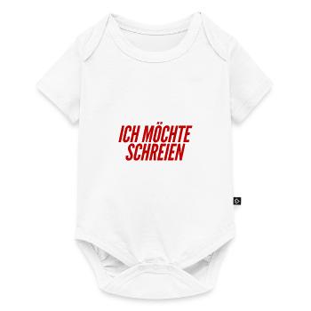 schreien ist mein Ding - Baby Premium Kurzarmbody - Weiß - Vorne