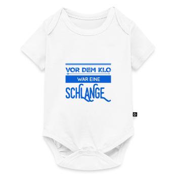 eine lange Schlange vor dem Klo - Baby Premium Kurzarmbody - Weiß - Vorne