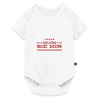 mit der Bitte um Unterstützung - Baby Premium Kurzarmbody - Weiß - Vorne