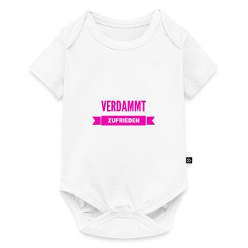 verdammt zufrieden - Baby Premium Kurzarmbody - Weiß - Vorne