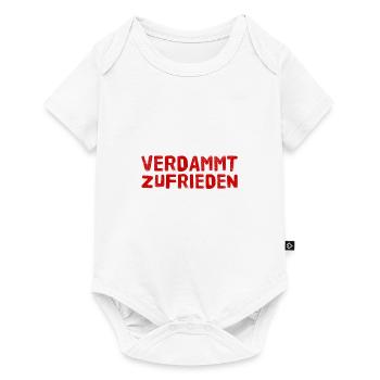 ich lebe ein zufriedenes Leben - Baby Premium Kurzarmbody - Weiß - Vorne