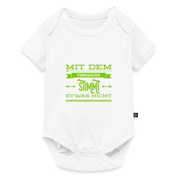 der Fernseher spinnt - Baby Premium Kurzarmbody - Weiß - Vorne