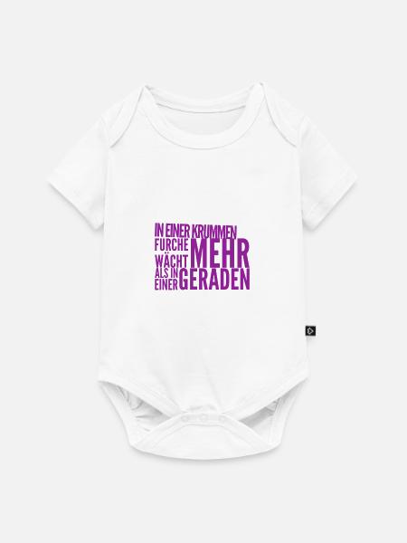 gerade Furche - Baby Premium Kurzarmbody - Weiß