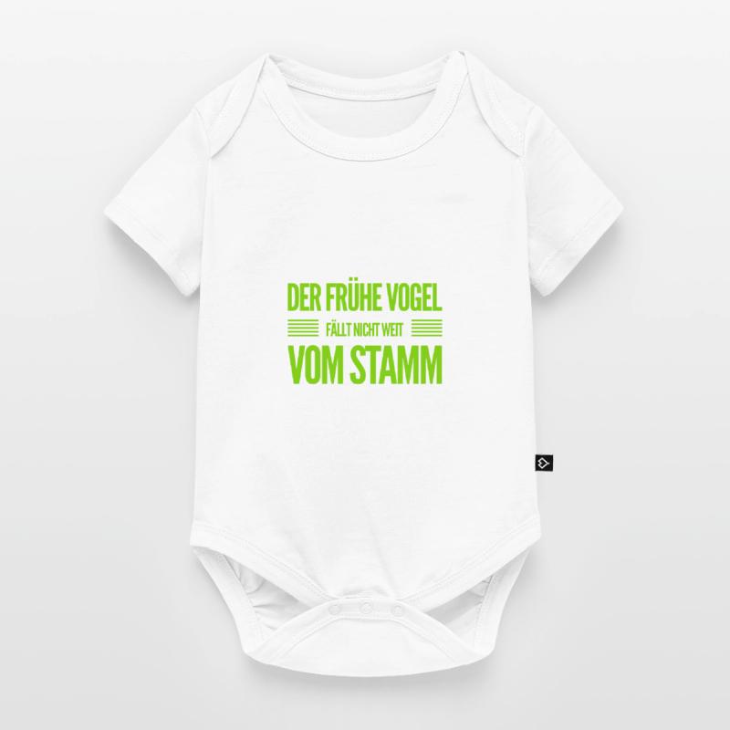 vor dir steht ein früher Vogel Baby Premium Kurzarmbody