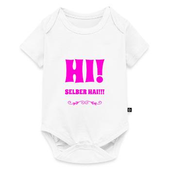hallo - Baby Premium Kurzarmbody - Weiß - Vorne