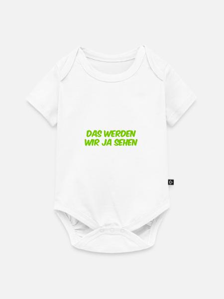 warten wir es ab - Baby Premium Kurzarmbody - Weiß