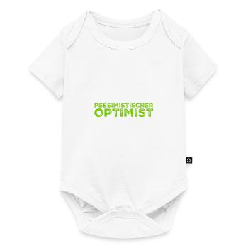 ein pessimistischer Optimist - Baby Premium Kurzarmbody - Weiß - Vorne