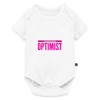 realistischer Optimist - Baby Premium Kurzarmbody - Weiß - Vorne