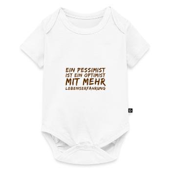ein pessimistischer Optimist - Baby Premium Kurzarmbody - Weiß - Vorne