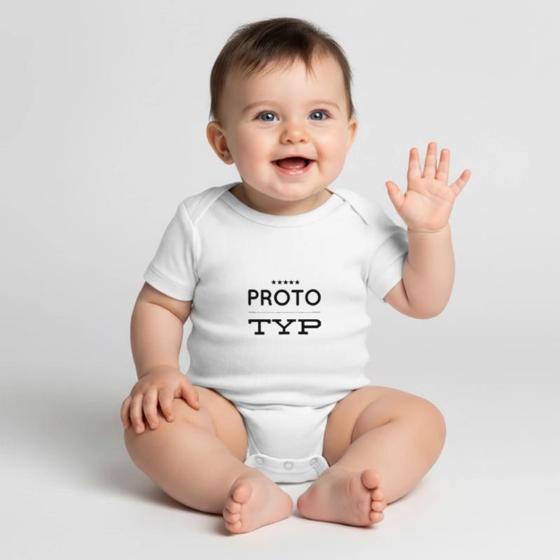 vor dir steht ein Prototyp Baby Premium Kurzarmbody