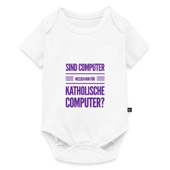 darf ich auf die Computermesse? - Baby Premium Kurzarmbody - Weiß - Vorne