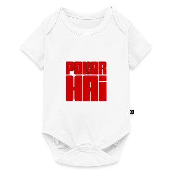vor dir steht ein Pokerhai - Baby Premium Kurzarmbody - Weiß - Vorne