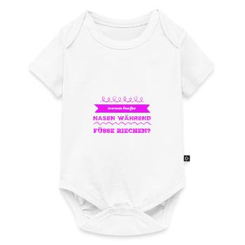 Nasen vs Füße - Baby Premium Kurzarmbody - Weiß - Vorne