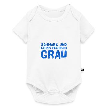weiß und schwarz ergeben grau - Baby Premium Kurzarmbody - Weiß - Vorne