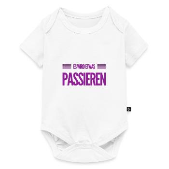 Soon something will happen - Baby Premium short-sleeve bodysuit - white - Front