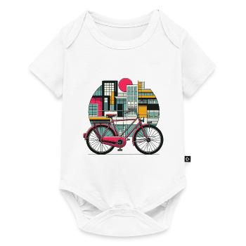 Bike Bicycle City with Bauhaus Architecture Art - Baby Premium short-sleeve bodysuit - white - Front