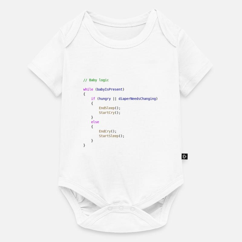 Baby logic Programmierer Geschenkidee - Baby Premium Kurzarmbody - Weiß