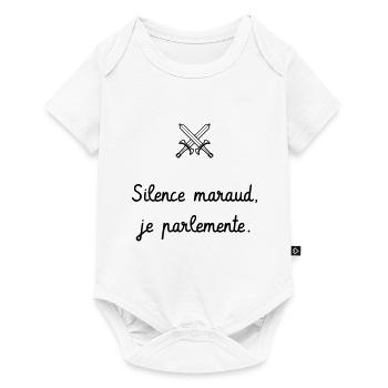 Silence maraud, je parlemente - Les Visiteurs - Body à manches courtes Premium Bébé - blanc - Devant