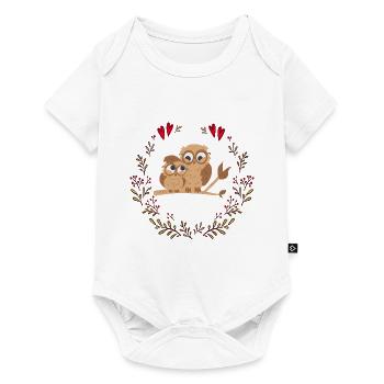 Owl with baby - Baby Premium short-sleeve bodysuit - white - Front