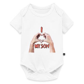 J'aime mon fils j'aime mon fils coeur mains - Body à manches courtes Premium Bébé - blanc - Devant