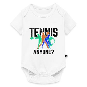Tennisplatz Spruch Für Tennis - Baby Premium Kurzarmbody - Weiß - Vorne