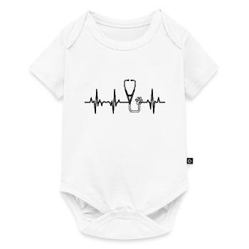Stéthoscope ECG Ligne Cardiaque - Body à manches courtes Premium Bébé - blanc - Devant